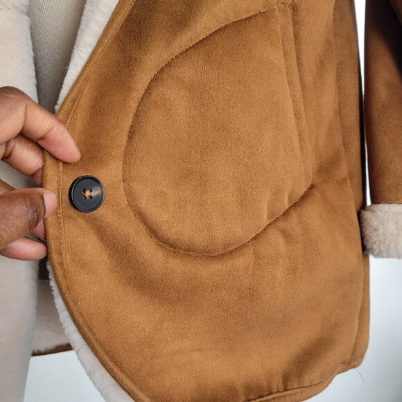 Mango MNG Fur and suede-effect coat (Girls: Size 9) - Picture 6 of 11